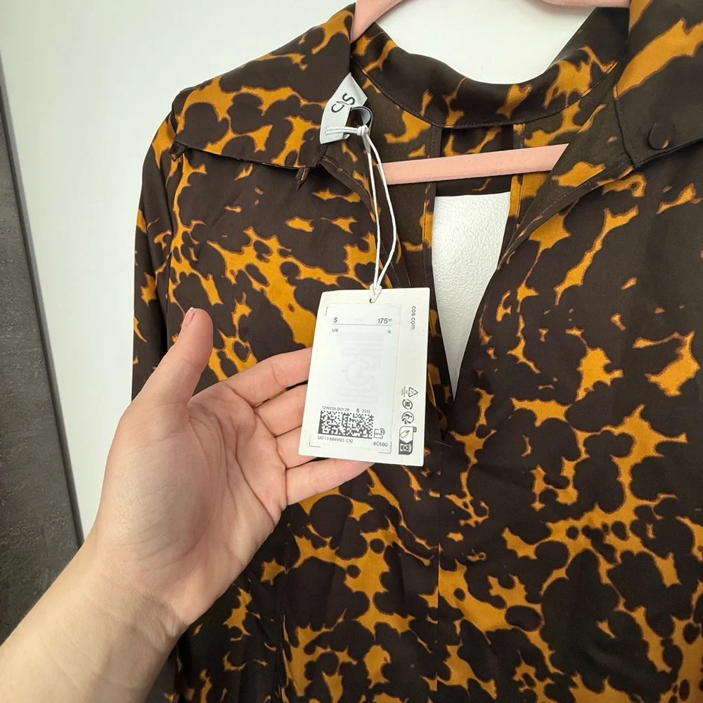 New Cos Asymmetrical Black and Gold Dress - Picture 3 of 7